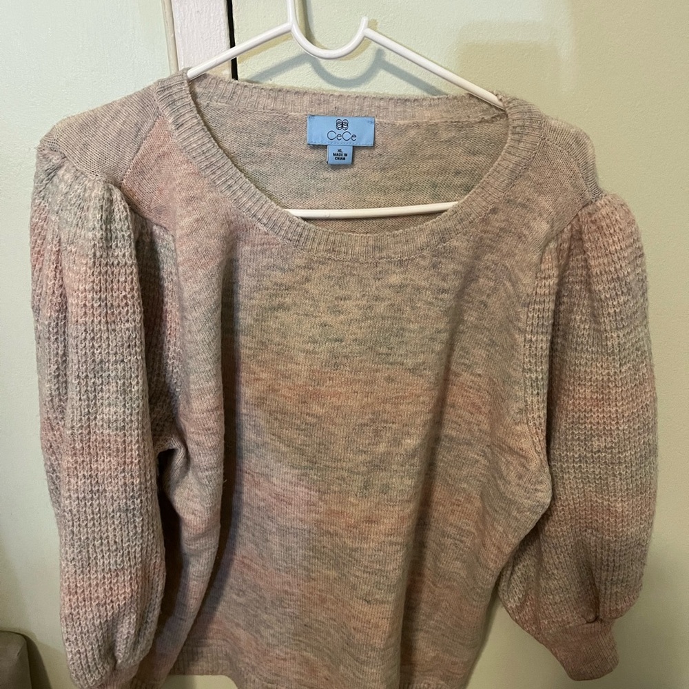 CeCe Women's Heathered Beige Sweater